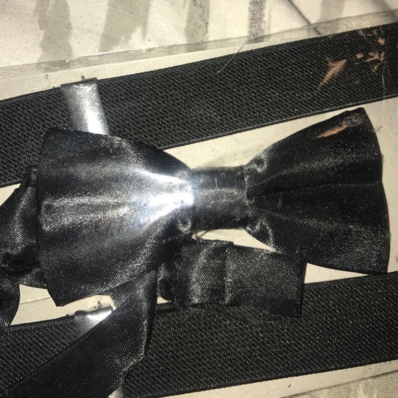 THINK VINTAGE ONLINE Accessories Black Boys Suspenders Bow Tie Set